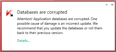 kaspersky databases are corrupted